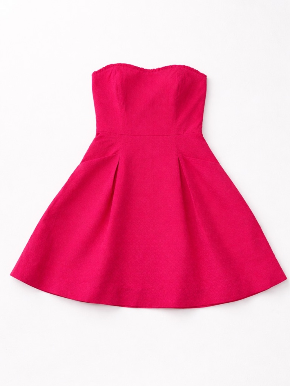 Lilly Pulitzer Pink Strapless Fit Flare Dress Size 4 Textured Pleated Lined